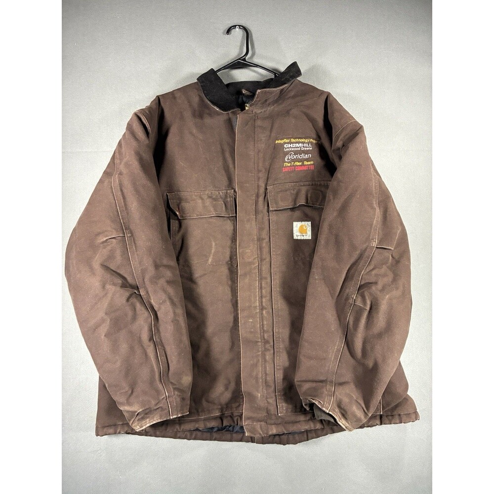 Vintage Carhartt Brown Duck Chore Jacket CH2M HILL T-Rex Team Workwear USA